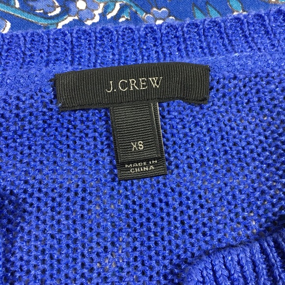 J. Crew sweater linen slouchy royal blue V neck - Picture 8 of 8